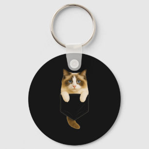 Ragdoll Cat Pocket Grappige Cadeaus Kat Mama Kat P Sleutelhanger