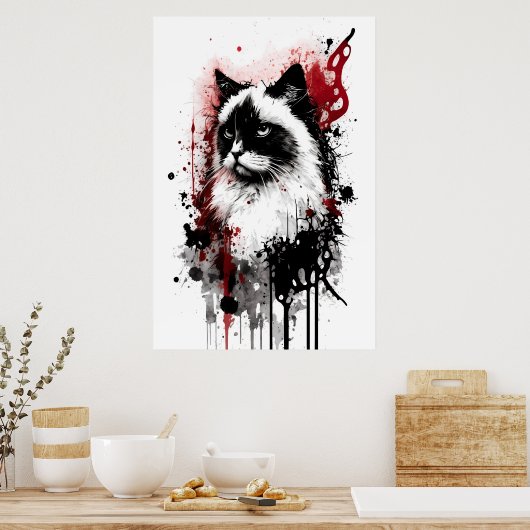 Ragdoll Cat Portrait Poster (Keuken)