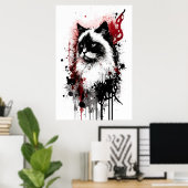 Ragdoll Cat Portrait Poster (Thuiskantoor)