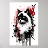 Ragdoll Cat Portrait Poster (Voorkant)