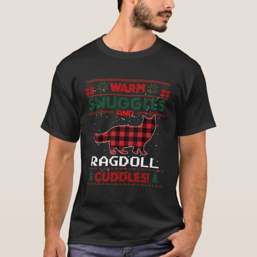 Ragdoll Cat Red Buffalo Plaid Gift Lelijke Trui Vo T-shirt (Voorkant)
