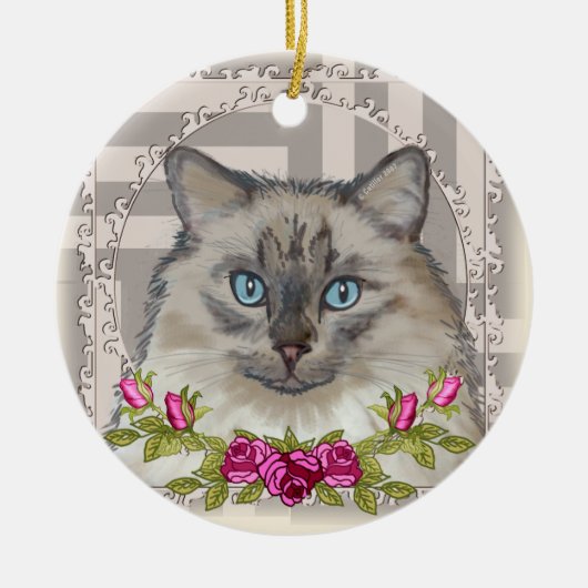 Ragdoll Cat Rozen Ornament (Voorkant)