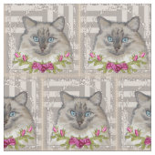 Ragdoll Cat Rozen Stof (Close Up)
