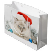 Ragdoll Cat Santa Large Gift Bag Groot Cadeauzakje (Achterkant Gekanteld)