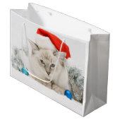 Ragdoll Cat Santa Large Gift Bag Groot Cadeauzakje (Voorkant Gekanteld)