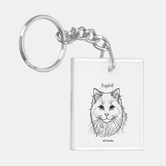 Ragdoll Cat Sleutelhanger (Voorkant Links)
