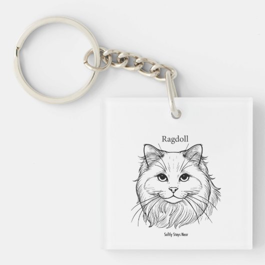 Ragdoll Cat Sleutelhanger (Voorkant)