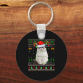 Ragdoll Cat Ugly Christmas Sweaters Holiday Santa  Sleutelhanger (Voorkant)