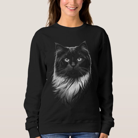 Ragdoll Cat Women's Black Sweatshirt (Voorkant)
