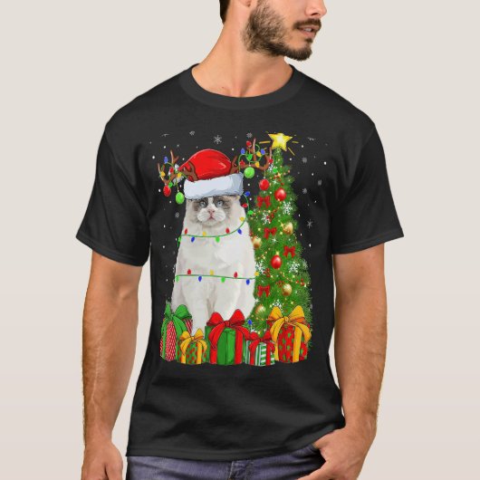 Ragdoll Cat   Xmas Holiday Santa Ragdoll Christmas T-shirt (Voorkant)