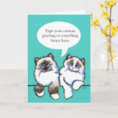 Ragdoll Cats spreekt uw aangepaste groet Kaart (Gele Bloem)
