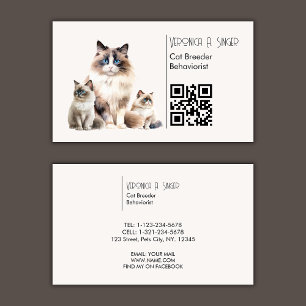 Ragdoll Fokker Gedragsdeskundige QR Code Cat Visitekaartje