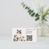 Ragdoll Fokker Gedragsdeskundige QR Code Cat Visitekaartje (Staand voorkant)