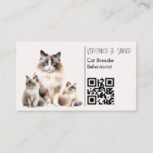 Ragdoll Fokker Gedragsdeskundige QR Code Cat Visitekaartje (Voorkant)
