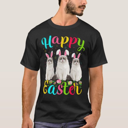 Ragdoll Funny Easter Bunny Ragdoll Happy Eas T-shirt (Voorkant)