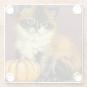 Ragdoll Halloween Cat Glazen Onderzetter (Achterkant)