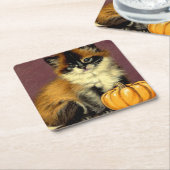 Ragdoll Halloween Cat Kartonnen Onderzetters (Schuin)