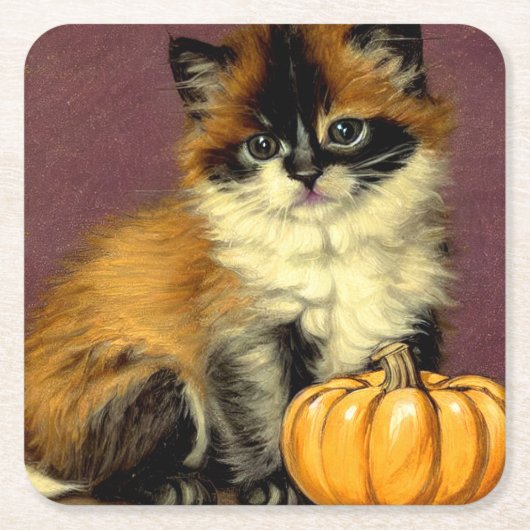 Ragdoll Halloween Cat Kartonnen Onderzetters (Voorkant)