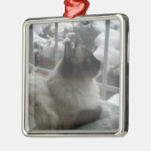 Ragdoll Himalayan Cat Kerstmis Kat Ormense Metalen Ornament (Links)