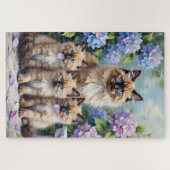 Ragdoll Hortensia Tuin Kunst Legpuzzel (Horizontaal)