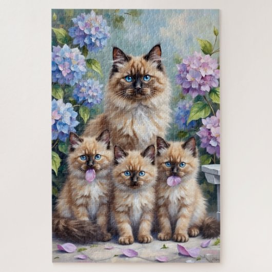 Ragdoll Hortensia Tuin Kunst Legpuzzel (Verticaal)