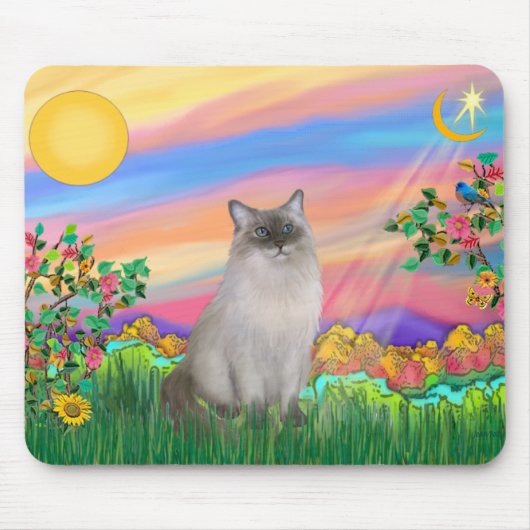 Ragdoll kat (blauw punt) - Dagster Muismat (Voorkant)