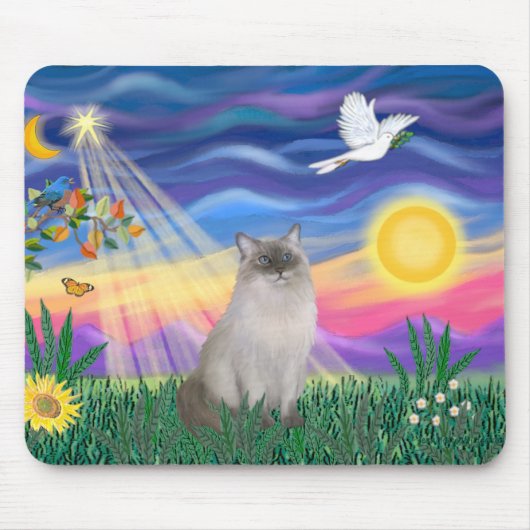 Ragdoll kat (blauw punt) - schemering muismat (Voorkant)