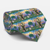 Ragdoll Kat (Blauwe Punt) en Sint Franciscus Stropdas (Opgerold)