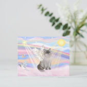 Ragdoll kat (Blue Point) engel - Wolken Briefkaart (Staand voorkant)