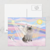 Ragdoll kat (Blue Point) engel - Wolken Briefkaart (Voorkant / Achterkant)