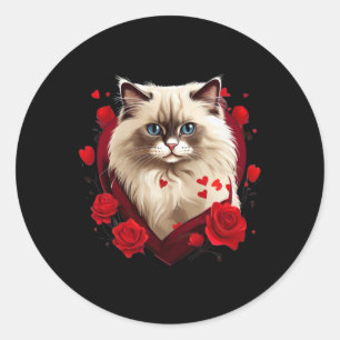 Ragdoll Kat Cute Liefde Kat Valentijn Ronde Sticker