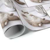 Ragdoll-kat die afkoelt met een ventilator cadeaupapier (Rol Hoek)