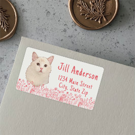 Ragdoll Kat Gepersonaliseerde Hand Tekening Etiket