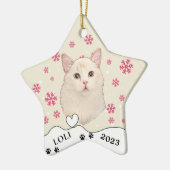 Ragdoll Kat Gepersonaliseerde Hand Tekening Keramisch Ornament (Links)