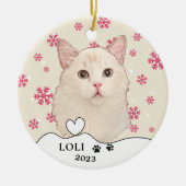 Ragdoll Kat Gepersonaliseerde Hand Tekening Keramisch Ornament (Voorkant)