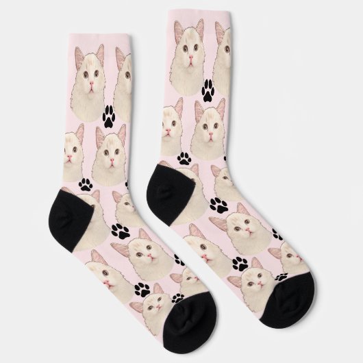 Ragdoll Kat Gepersonaliseerde Hand Tekening Sokken (Rechts)