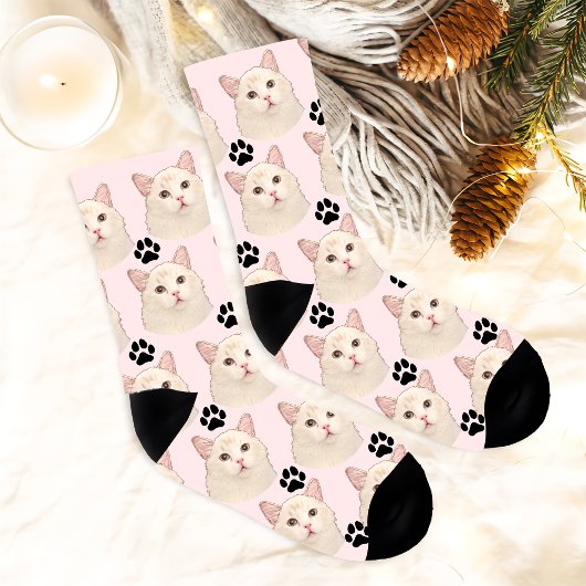 Ragdoll Kat Gepersonaliseerde Hand Tekening Sokken