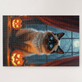Ragdoll Kat Gotische Halloween Portret Kunst Legpuzzel (Horizontaal)