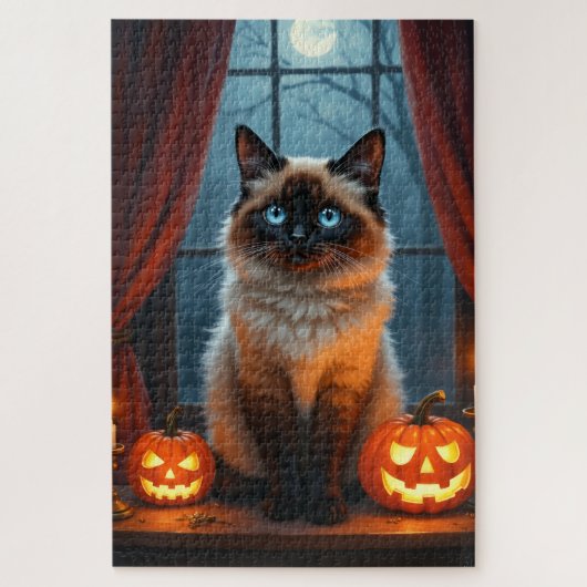 Ragdoll Kat Gotische Halloween Portret Kunst Legpuzzel (Verticaal)