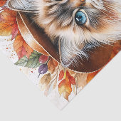 Ragdoll kat in de herfst met herfstbladeren tissuepapier (Detail)