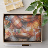 Ragdoll kat in de herfst met herfstbladeren tissuepapier (Geschenk)