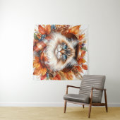 Ragdoll kat in de herfst met sjaal wandkleed (In Situ (horizontaal))