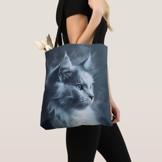 Ragdoll kat in de mist tote bag (Dichtbij)