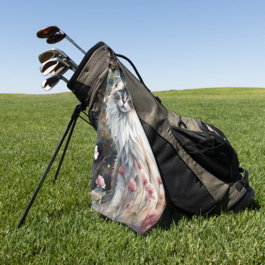 Ragdoll Kat in Engelse Tuin Golfhanddoek (Groen)