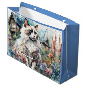 Ragdoll Kat in Engelse Tuin Groot Cadeauzakje (Voorkant Gekanteld)