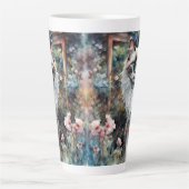 Ragdoll Kat in Engelse Tuin Latte Mok (Voorkant)