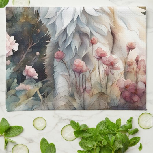 Ragdoll Kat in Engelse Tuin Theedoek (Gevouwen)