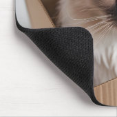 Ragdoll kat in kartonnen doos muismat (Hoek)