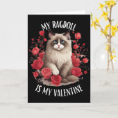 Ragdoll-kat is mijn Valentijn Kaart (Gele Bloem)