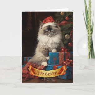 Ragdoll kat Kerst wenskaart Bedankkaart